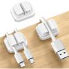 3-in-1 Cord Organizer Spring Clip Holder – Lamicall Small Desk Cable Organizer Clips, Adhesive Adjustable Wire Holder for Phone Charging Cord, Cable Management, Office Desk Accessories, White, 3Pcs(White)