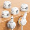 6Pack Rotatable Cord Organizer Cable Clips – Lamicall [1s Lock] Spring Cord Holder, Desk Phone Charger Cable Management, Wire Keeper for Nightstand, Office Accessories & Christmas Home Organizers(Snow White)