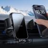 Lamicall 2026 Wider Clamp & Metal Hook Car Phone Holder Vent [Thick Cases Friendly] Phone Holders for Your Car Mount Automobile Hands Free Cradle Air Vent for iPhone 16 15 14 13 Pro Max Smartphone(NEW Upgraded – Lucite Black)