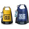 Lamicall 20L & 30L Dry Bag Waterproof Backpack – [Zippered Pocket] Roll Top Waterproof Bag Navy Blue & Lemon Yellow