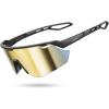 Lamicall 24g Polarized Sports Sunglasses for Men Women – UV400 Protection Sun Glasses for Running Cycling Baseball Fishing(Black Frame-gold Lens)