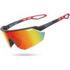 Lamicall 24g Polarized Sports Sunglasses for Men Women – UV400 Protection Sun Glasses for Running Cycling Baseball Fishing(Black Frame-red Lens)