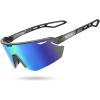 Lamicall 24g Polarized Sports Sunglasses for Men Women – UV400 Protection Sun Glasses for Running Cycling Baseball Fishing(Gray Frame-blue Green Lens)