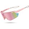 Lamicall 24g Polarized Sports Sunglasses for Men Women – UV400 Protection Sun Glasses for Running Cycling Baseball Fishing(Pink Frame-deep Pink Lens)