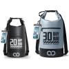 Lamicall 30L & 20L Dry Bag Waterproof Backpack – [Zippered Pocket] Roll Top Waterproof Bag Blueish Gray & Black