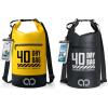 Lamicall 40L & 40L Dry Bag Waterproof Backpack – [Zippered Pocket] Roll Top Waterproof Bag Black & Lemon Yellow