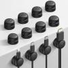 Lamicall 6Pack 3-in-1 Cord Spring Clip Holder – Small Clips for Desk Cable Organizer, Adhesive Adjustable Cable Holder for Charger Wire, USB Cord, Office, Car, Cord Management, Desk Accessories(12Pack)