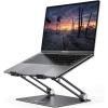 Lamicall Adjustable Laptop Stand, Portable Laptop Riser, Aluminum Laptop Stand for Desk Foldable, Ergonomic Computer Notebook Stand Holder for MacBook Air Pro, Dell XPS, HP (10-17.3”) – Silver(2-Black)