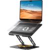 Lamicall Adjustable Laptop Stand for Desk – 360 Rotating Base Ergonomic Computer Stand, Aluminum Laptop Riser Foldable Protable for Office Home fits MacBook Air Pro, Dell, HP (10-17.3”) – Black(Black)