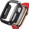 Lamicall Aluminum Rugged Case Armor Designed for Apple Watch Case Series 8/SE2/7/6/SE/5/4 45mm/44mm Bumper Metal Watch Case, Protective Armor Cover [No Screen Protector] Black