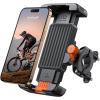 Lamicall Bike Motorcycle Phone Mount – [1s Quick Lock] Bike Cell Phone Holder Clip, Bicycle Scooter Handlebar Clamp, for iPhone Air, 17 16 15 Pro Max, Galaxy S25 S24 Ultra, More 6-7″ Phones(Orange)