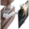 Lamicall Car Headrest Tablet Holder – [3 in 1 Extension Arm] Adjustable Tablet Car Mount for Back Seat, Road Trip Essentials for Kids, for 4.7-11″ Device Like iPad Pro, Air, Mini, Galaxy, Fire, Black(White)