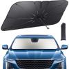Lamicall Car Windshield Sunshade Umbrella – 5-Layer UV Block, 10-Rib Fiberglass Frame for Heat Insulation, 57″x33″ Front Window Interior Sun Protection, for Medium Sedan, SUV Windshield