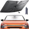 Lamicall Car Windshield Sunshade Umbrella – Foldable Car Windshield Sun Shade Cover, 5 Layers UV Block Coating, 52″x31″ Front Window Heat Insulation Protection, for Auto Sedan, SUV Windshield
