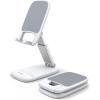 Lamicall Cell Phone Stand for Desk – [Height Adjustable] Foldable Mobile Phone Holder, Portable Stand for iPhone 17 16 15 14 13 12 11 Pro Max Plus Air, Galaxy S25 S24, Telephone, Office Accessories(1-White)