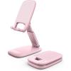 Lamicall Cell Phone Stand for Desk – [Height Adjustable] Foldable Mobile Phone Holder, Portable Stand for iPhone 17 16 15 14 13 12 11 Pro Max Plus Air, Galaxy S25 S24, Telephone, Office Accessories(Pink)