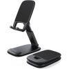 Lamicall Cell Phone Stand for Desk – [Height Adjustable] Foldable Mobile Phone Holder, Portable Stand for iPhone 17 16 15 14 13 12 11 Pro Max Plus Air, Galaxy S25 S24, Telephone, Office Accessories(1-Black)