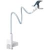 Lamicall Gooseneck Phone Holder Bed – [Nylon Braided] Flexible Arm, 38inch Overall Length, 360 Adjustable Clamp Clip, Overhead Cell Phone Mount Stand for Bed, Desk, 4-7” Cellphone(blue white)