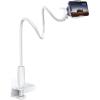 Lamicall Gooseneck Phone Holder for Bed – 360 Adjustable Clamp Clip, Overhead Cell Phone Mount Stand for Desk, Compatible with All Cellphone, White(Snow White)