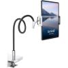Lamicall Gooseneck Tablet Holder, Tablet Stand : Flexible Arm Clip Tablet Mount Compatible with iPad mini Pro Air, Kindle, Switch, Galaxy Tabs, More 4.7-10.5″ Devices – Gray(Black)