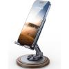 Lamicall Grey Phone Holder, Desk Accessories – Simulated Wood Grain Cell Phone Holder, Office Decor for Women, Valentines Day Gifts for Teen Boys Girls, 4-10” Phones, iPad mini, Gifts for Valentine(Grey)