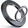 Lamicall Magnetic Phone Grip for MagSafe Accessories – 2025 [Upgraded Strong Magnet] Finger Ring Holder, 1s Snap Pop Grip Socket Stand, Mag Safe Kickstand Accessories for iPhone 16 Pro Max, Androids(Misty Black)