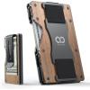 Lamicall Minimalist Metal Wallet for Men – [Mechanical Hinges][15-20 Cards] Slim Wallets, Credit Card Holder, Money Clip & Cash Strap, RFID, Thin, Gift for Men, Stocking Stuffers, Christmas Gifts(Metallic Wood Grain – CLIP&STRAP)