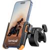 Lamicall Motorcycle Phone Mount Holder – [Camera Friendly] [1s Lock] Bike Phone Holder Handlebar Clamp, Bicycle Scooter Phone Clip, for iPhone Air, 17, 16, 15 Pro Max, Galaxy S25 Ultra, 4.7-7″ Phones(Orange)