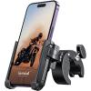 Lamicall Motorcycle Phone Mount Holder – [Camera Friendly] [1s Lock] Bike Phone Holder Handlebar Clamp, Bicycle Scooter Phone Clip, for iPhone Air, 17, 16, 15 Pro Max, Galaxy S25 Ultra, 4.7-7″ Phones(Black)