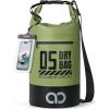 Lamicall Small Dry Bag, Waterproof Bag – [Durable & Floating] 5L/10L/20L/30L/40L Water Proof Bag with Waterproof Phone Pouch, Keeps Gear Dry Sack for Kayak Swim Boat Paddle Boarding Hiking Fishing(Olive Green)