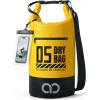 Lamicall Small Dry Bag, Waterproof Bag – [Durable & Floating] 5L/10L/20L/30L/40L Water Proof Bag with Waterproof Phone Pouch, Keeps Gear Dry Sack for Kayak Swim Boat Paddle Boarding Hiking Fishing(Lemon Yellow)