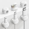Lamicall Spring Cord Organizer, Office Desk Accessories – 12Pack Compact Desk Cable Management Holder Clips, Nightstand Phone Charging Cord Holder, 8mm Slot Adhesive Wire Organizer, White(White)