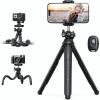 Lamicall Tripod for Camera – 3 in 1 Flexible Tripod for iPhone with Wireless Remote – iPhone Tripod Stand for Video Recording Vlogging Compatible with iPhone Samsung Go Pro, Small Digital Camera(Black)