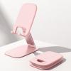 Lamicall Ultra-Thin Cell Phone Stand for Desk – [Height Adjustable] Foldable Desktop Phone Holder, Portable Mobile Stand, Office Desk Accessories for iPhone 17 16 15 14 13 Pro Max Air, Galaxy S25, S24(C-Pink)