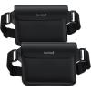 Lamicall Waterproof Fanny Pack Pouch – [2Pack] [2025 Elastic Waist Strap] IPX8 Dry Bags Water Proof Pouch for Swimming, Beach, Kayaking, Cruise Ship Essentials, 8.7” for iPhone 17 16 15 Pro Max Air(Black)