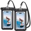 Lamicall Waterproof Phone Pouch Case – [2 Pack][Easy Lock & Heavy Duty] IPX8 Water Proof Cell Phone Dry Bag for Beach, Protector for iPhone 17 16 15 14 13 12 11 Pro Max Plus Air, Galaxy S25 S24, 4-7″(Black & Black-7″)