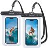 Lamicall Waterproof Phone Pouch Case – [2 Pack][Easy Lock & Heavy Duty] IPX8 Water Proof Cell Phone Dry Bag for Beach, Protector for iPhone 17 16 15 14 13 12 11 Pro Max Plus Air, Galaxy S25 S24, 4-7″(A-Transparent-7″)