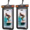 Lamicall Waterproof Phone Pouch Case – [2 Pack][Easy Lock & Heavy Duty] IPX8 Water Proof Cell Phone Dry Bag for Beach, Protector for iPhone 17 16 15 14 13 12 11 Pro Max Plus Air, Galaxy S25 S24, 4-7″(B-Black-7.5″)
