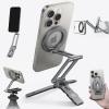 Lamicall for Magsafe Tripod Stand – [Ultra-Compact] Aluminium Magnetic Phone Tripod for iPhone 17/16 Pro Max Air, Flexible Cell Phone Bedstand Mount with 1/4″ Screw, Arca & Hook Fits Travel Desk Grey(NEW Upgraded – Dark Gray)