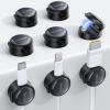 Magnetic Cable Clips Cord Organizer – Lamicall 8Pack [Crystal-Clear & Silver Shine] Cable Management Holder for Phone Charging Cord, Strong Adhesive for Nightstand, Home Office Desk Decor Accessories(Misty Black)