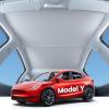 Sunshade Roof for Tesla Model Y – Lamicall 【Never Sag, 99.9% UV Block】 5-Layer Nano Ice-Crystal Coating, Heat Insulation & Interior Sun Protection, 2020-2024 Tesla Model Y Accessories, Gray