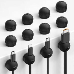 8Pack Magnetic Cord Organizer Clips – Lamicall [Mini-Soft Silicone] Cable Management for Phone Charger Cord, Durable Adhesive Cable Holder for Desk Nightstand, Home Office Organizer Gadget Accessories(12Pack)