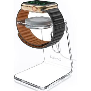 Acrylic Watch Stand for Apple Watch Charger – Lamicall Desk Watch Charging Dock, Transparent Clear iWatch Charger Holder Nightstand, Fit for All Apple Watch, Series SE, Ultra, 10/9/8/7/6/5/4/3/2/1