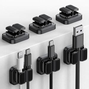 Lamicall 6Pack 3-in-1 Cord Spring Clip Holder – Small Clips for Desk Cable Organizer, Adhesive Adjustable Cable Holder for Charger Wire, USB Cord, Office, Car, Cord Management, Desk Accessories(6Pack – 3Slot)