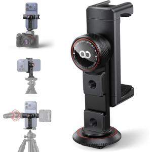 Lamicall Aluminum Phone Tripod Mount with 3 Cold Shoes & Arca Port & 1/4″ Thread, [Wider Clamp] Camera Phone Holder Adapter for iPhone 17 Smartphone Tripod Cell Phone Holder for Video Streaming Vlog