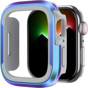 Lamicall Aluminum Rugged Case Armor Designed for Apple Watch Case Series 8/SE2/7/6/SE/5/4 45mm/44mm Bumper Metal Watch Case, Protective Armor Cover [No Screen Protector] Colour