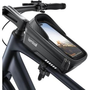 Lamicall Bike Frame Bag Waterproof – [1s Release] [2 in 1] Bike Phone Mount Holder, Bicycle Top Tube Bag, Cycling Pouch with Rain Cover, Bikes Accessories for Phones Under 7″(Medium)