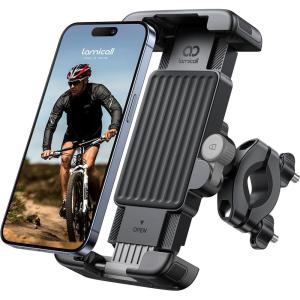 Lamicall Bike Motorcycle Phone Mount – [1s Quick Lock] Bike Cell Phone Holder Clip, Bicycle Scooter Handlebar Clamp, for iPhone Air, 17 16 15 Pro Max, Galaxy S25 S24 Ultra, More 6-7″ Phones(Gray)