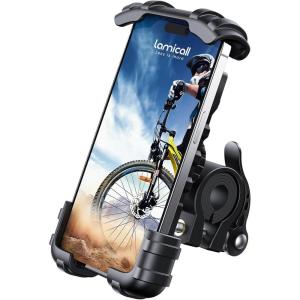 Lamicall Bike Phone Holder, Motorcycle Mount – Motorcycle Phone Holder, Handlebar Cell Phone Clamp, Scooter Phone Clip for iPhone Air 17 Pro Max, 16 15 Pro Max Plus, S20, More 4.7 to 6.8″ Smartphones(Black)