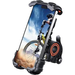 Lamicall Bike Phone Holder, Motorcycle Mount – Motorcycle Phone Holder, Handlebar Cell Phone Clamp, Scooter Phone Clip for iPhone Air 17 Pro Max, 16 15 Pro Max Plus, S20, More 4.7 to 6.8″ Smartphones(Orange)